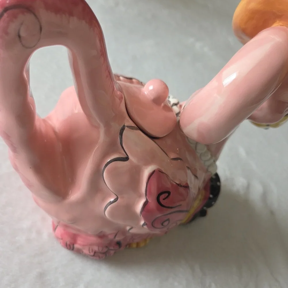 Blue Sky‎ Pink Teapot Precious Flamingo Unique Collectable Heather Goldminc Gift